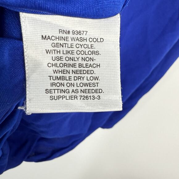 Liz Claiborne Chiffon Sleeveless Top size XL Colbalt Blue Pleated Roundneck - Picture 8 of 10